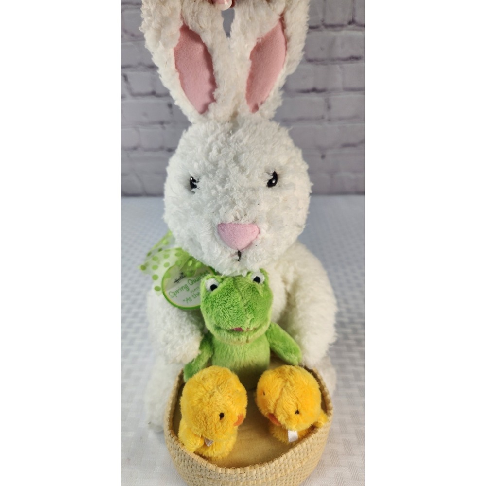 Hallmark Easter Bunny Frog Chicks Plush Animated Musical At The Hop Quartet New!